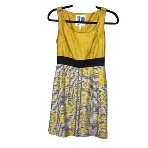 Edme & Esyllte Women’s Small XS Anthropologie Dress Tank Yellow Black Floral